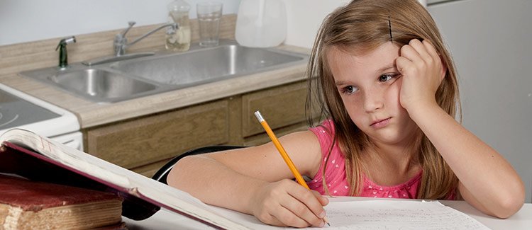 Kids stress doing homework