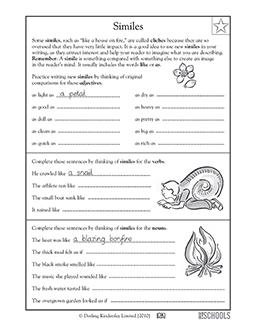 Free writing worksheets for 4th grade