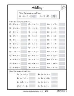 2nd grade, 3rd grade Math Worksheets: Addition practice #2 | GreatKids