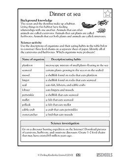 5th grade Science Worksheets: Food chains at sea | GreatKids