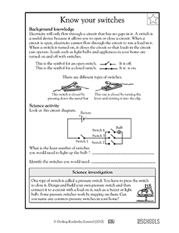 5th grade Science Worksheets: Circuit switches | GreatKids