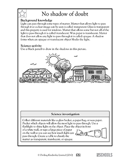 5th grade Science Worksheets: Drawing shadows | GreatSchools