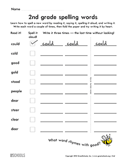 Third grade spelling homework ideas