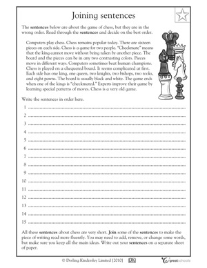 5 great reading worksheets: grade 5 - Putting sentences in order