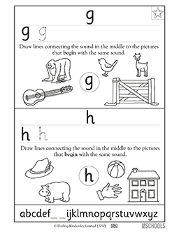 practicing letters g and h 1st grade kindergarten preschool reading writing worksheet greatschools