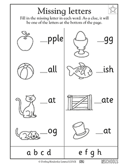 What's the first letter? (a to h) | 1st grade, Kindergarten, Preschool  Reading, Writing Worksheet | GreatSchools
