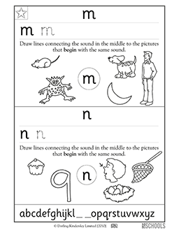 practicing letters m and n 1st grade kindergarten preschool reading writing worksheet greatschools