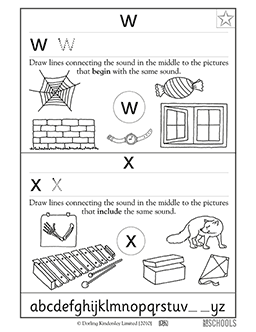 practicing letters w and x 1st grade kindergarten preschool reading writing worksheet greatschools