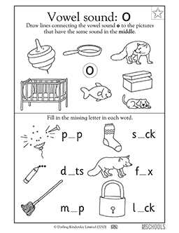 vowel sounds o 1st grade kindergarten preschool reading worksheet greatschools