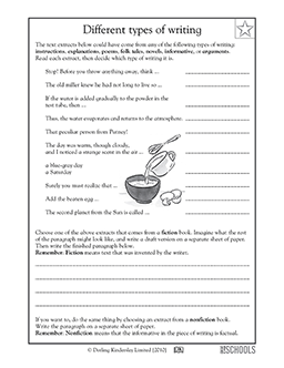 which type of writing 5th grade reading writing worksheet greatschools