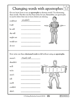 2nd grade Writing Worksheets: Contractions | GreatSchools