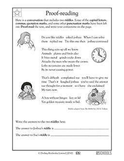 proofreading activity for 3rd grade