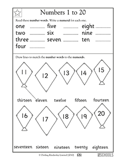 numbers 1 to 20 kindergarten math writing worksheet greatschools