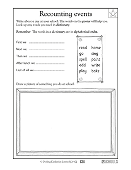Free Printable 1st Grade Writing Worksheets Word Lists And