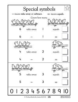 Math Symbols Sign Kindergarten Math Worksheet Greatschools