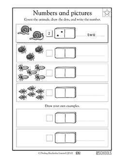 counting bugs 1st grade kindergarten math writing worksheet greatschools