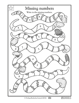 Sneaky snakes | 1st grade, Kindergarten Math Worksheet | GreatSchools