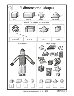 recognizing 3 d shapes 1st grade math worksheet greatschools