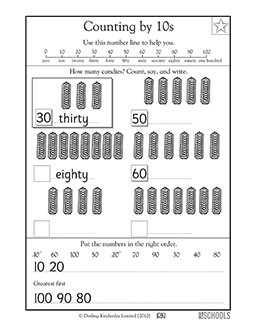 Counting By 10s 1st Grade 2nd Grade Math Worksheet Greatschools