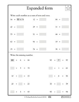 expanded form 1st grade worksheets
 7st grade, 7nd grade Math Worksheets: Expanded form, 7st ...