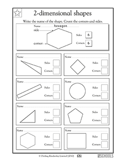 1st grade, 2nd grade Math Worksheets: Looking at shapes | GreatSchools