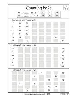 1st grade Math Worksheets: Counting by 2s, part 2 | GreatSchools
