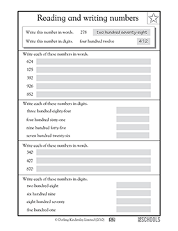 reading and writing numbers 2nd grade math worksheet greatschools