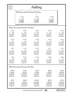 grade 3 addition worksheets free printable k5 learning - 3rd grade math ...