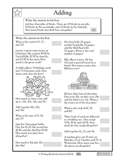2nd Grade 3rd Grade Math Worksheets Addition Word Problems 2