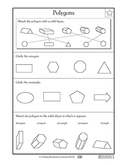 2nd grade, 3rd grade Math Worksheets: Spotting polygons | GreatSchools