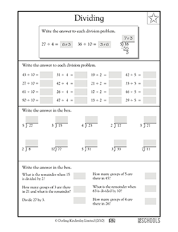 dividing and finding remainders 2 digit numbers 3rd grade 4th grade math worksheet greatschools