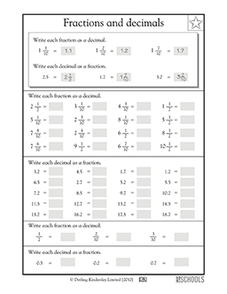 Relating fractions to decimals | 4th grade Math Worksheet | GreatSchools