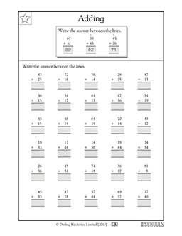 addition drills part 3 2nd grade 3rd grade math worksheet