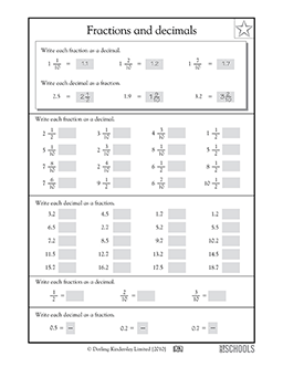 mixed numbers and decimals 4th grade math worksheet greatschools
