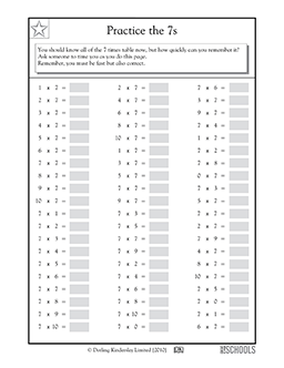 multiples of 7 drills 3rd grade 4th grade math worksheet greatschools