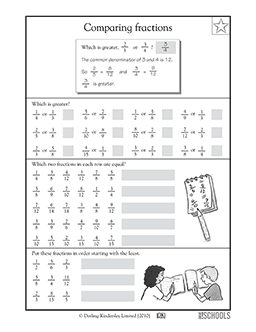 4th grade Math Worksheets: Comparing fractions, 4th grade | GreatSchools