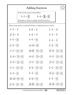 adding fractions 4th grade math worksheet greatschools
