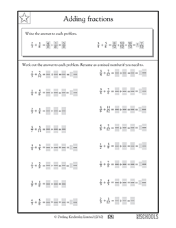 adding fractions 3 5th grade math worksheet greatschools