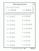 Adding Fractions 3 5th Grade Math Worksheet Greatschools