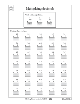 multiplying decimals worksheets pdf common core