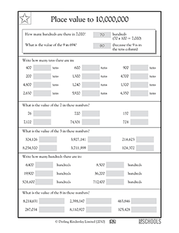 Place Value To 10,000,000 | 4Th Grade Math Worksheet | Greatschools