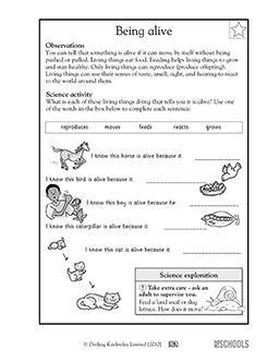 kindergarten science worksheets word lists and activities greatschools
