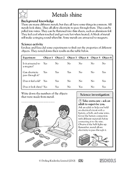3rd grade, 4th grade Science Worksheets: Are these made of ...