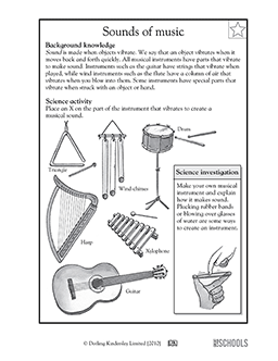 3rd grade, 4th grade Science Worksheets: Sounds of music | GreatSchools