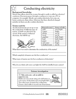 5th grade Science Worksheets: Conducting electricity | GreatSchools