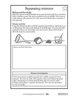 on matter worksheets science kindergarten for 5th grade #2 Science Worksheets: mixtures Separating