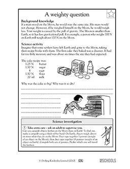 What would you weigh on the Moon? | 5th grade Science Worksheet