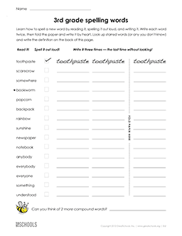 3rd grade Worksheets, word lists and activities. | Page 5 ...