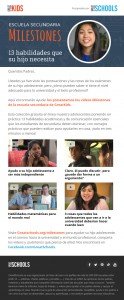 High School Milestones Spanish outreach email to parents