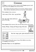 Commas, 1st grade punctuation worksheets